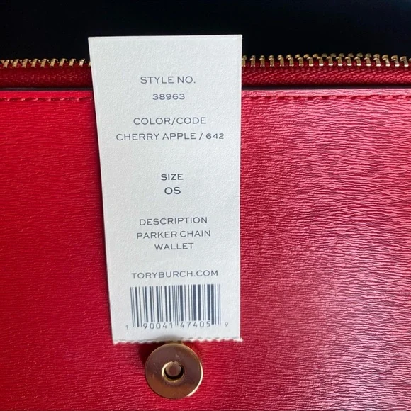 Tory Burch Parker Chain Wallet Bag Crossbody RedW/gold Excellent Condition